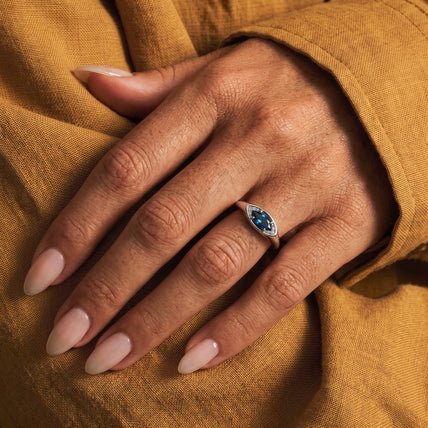 Blue Topaz Ring - Evil Eye