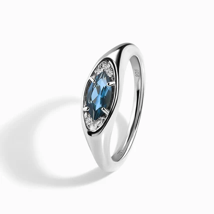 Blue Topaz Ring - Evil Eye