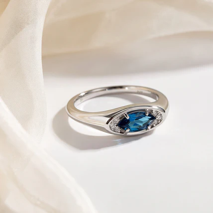 Blue Topaz Ring - Evil Eye
